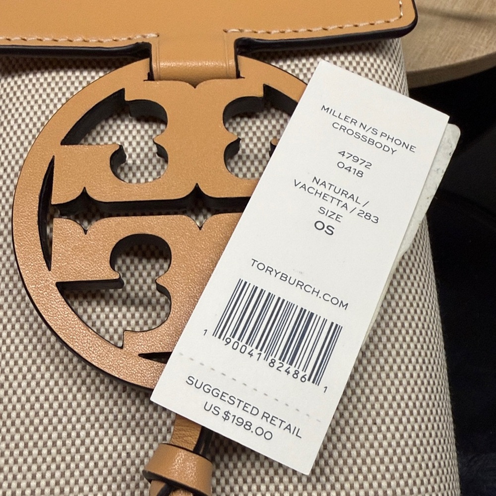 Tory Burch Miller Natural Vachetta Phone Crossbody - Picture 13 of 14